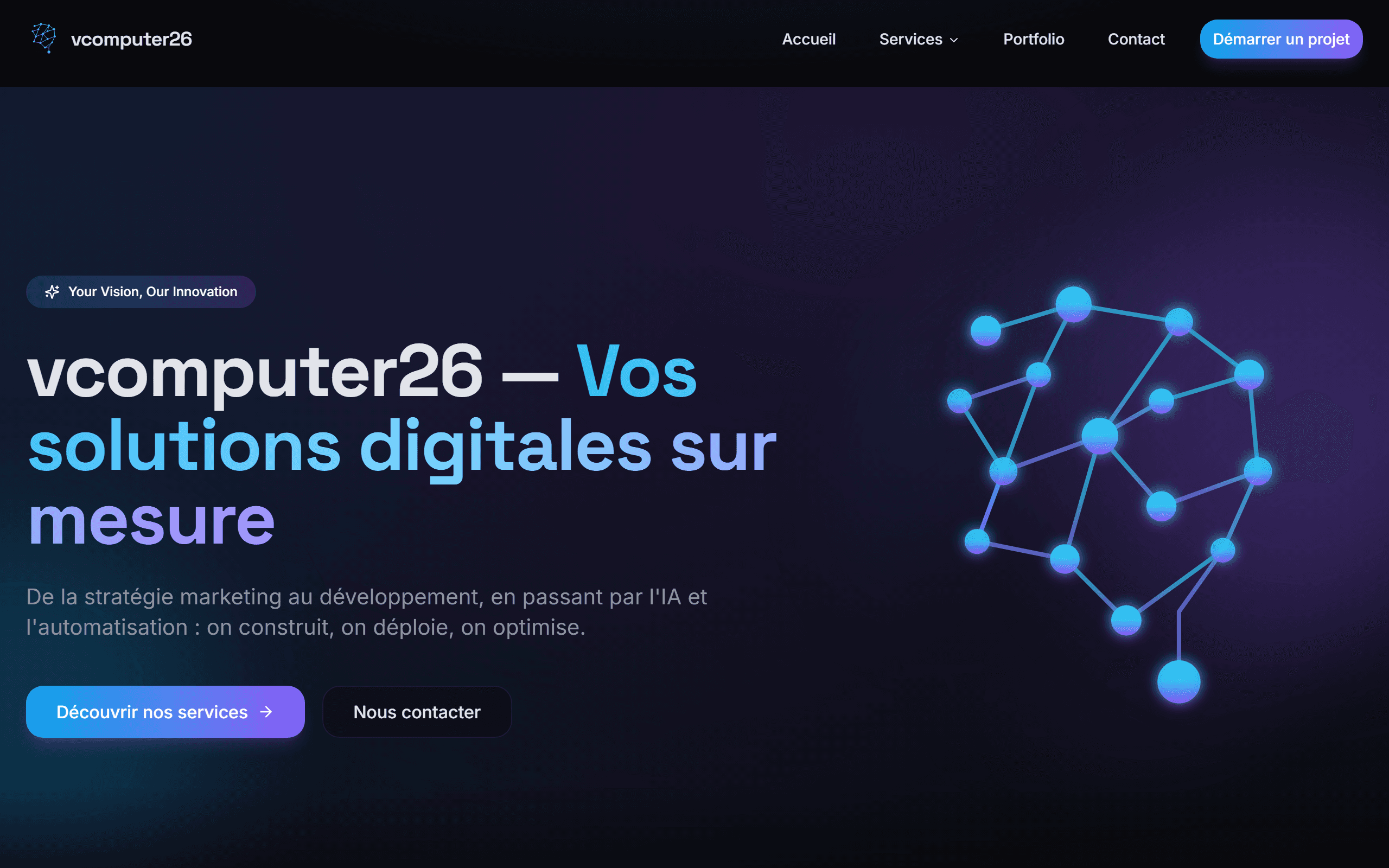 Aperçu du projet Site vitrine vcomputer26